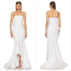 Michael Costello X Anyssa Gown - size small Elegant White Strapless Dress